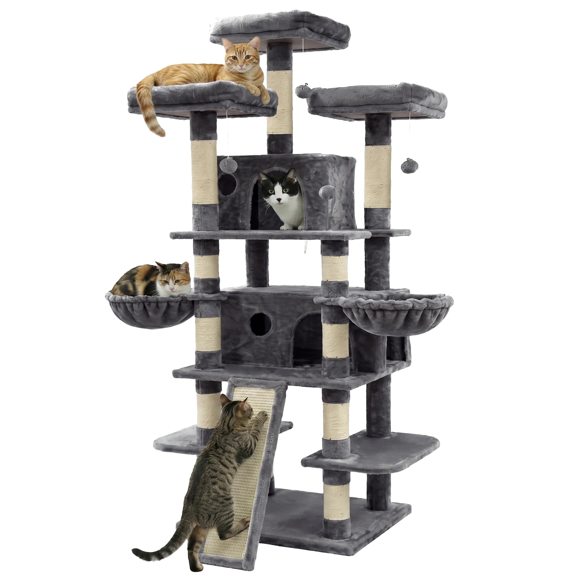 FOOWIN 173cm 68in Large Multi Level Cat Tree