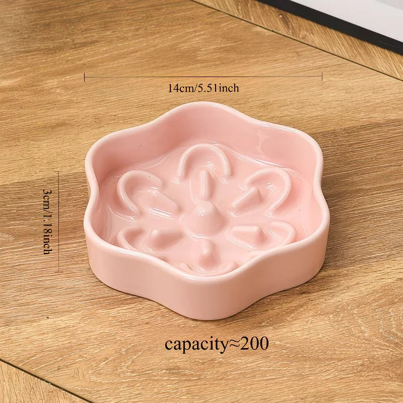 Cute Flower Shape Slow Feeder Bowl