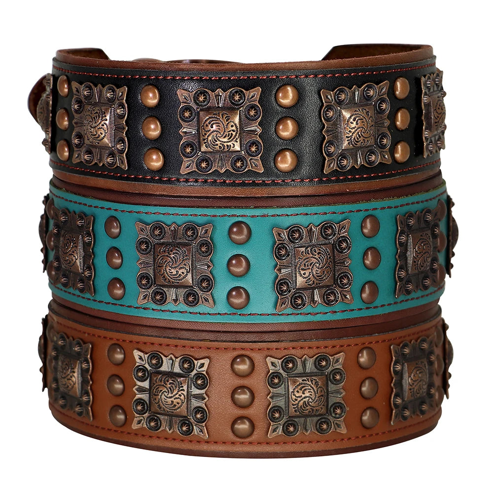 Genuine Leather Cool Spiked Dog Collar