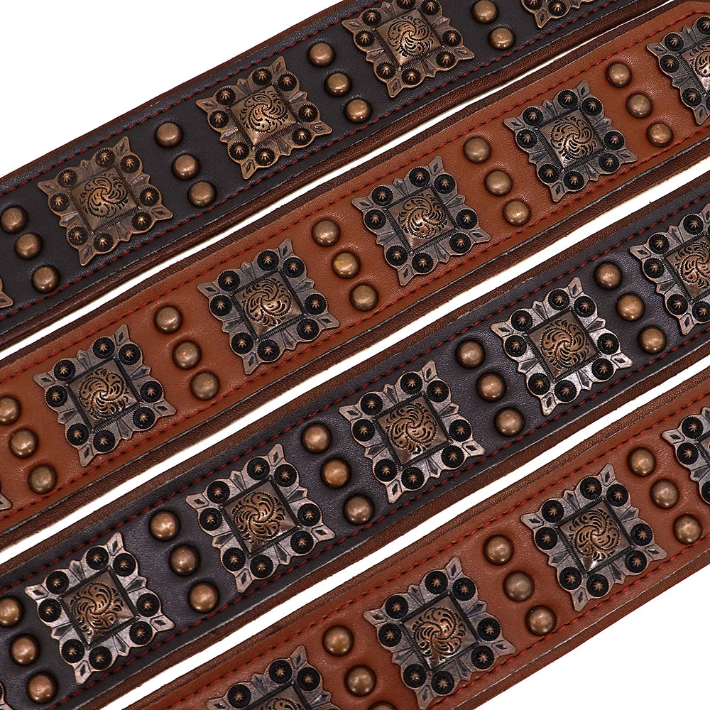 Genuine Leather Cool Spiked Dog Collar