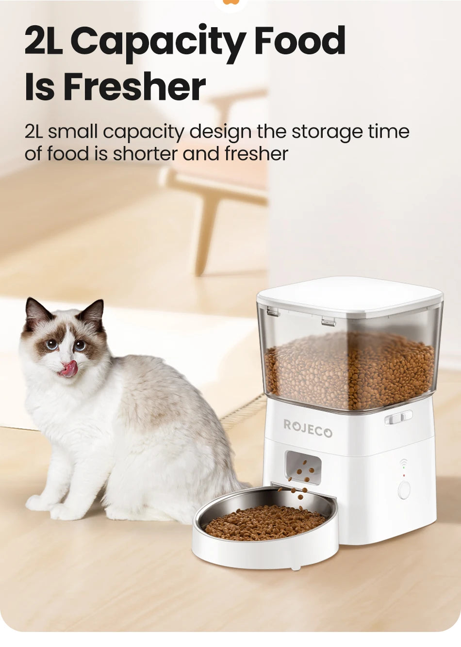 ROJECO 2L Automatic Cat Feeder