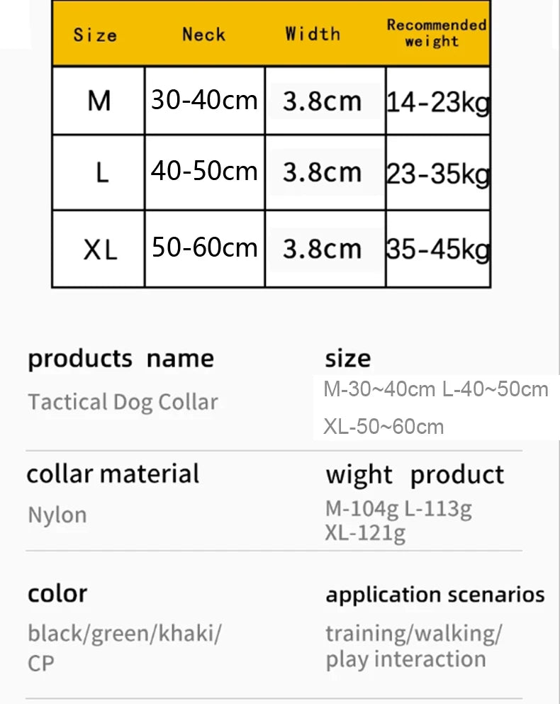 Nylon Tactical Pet Dog Collar