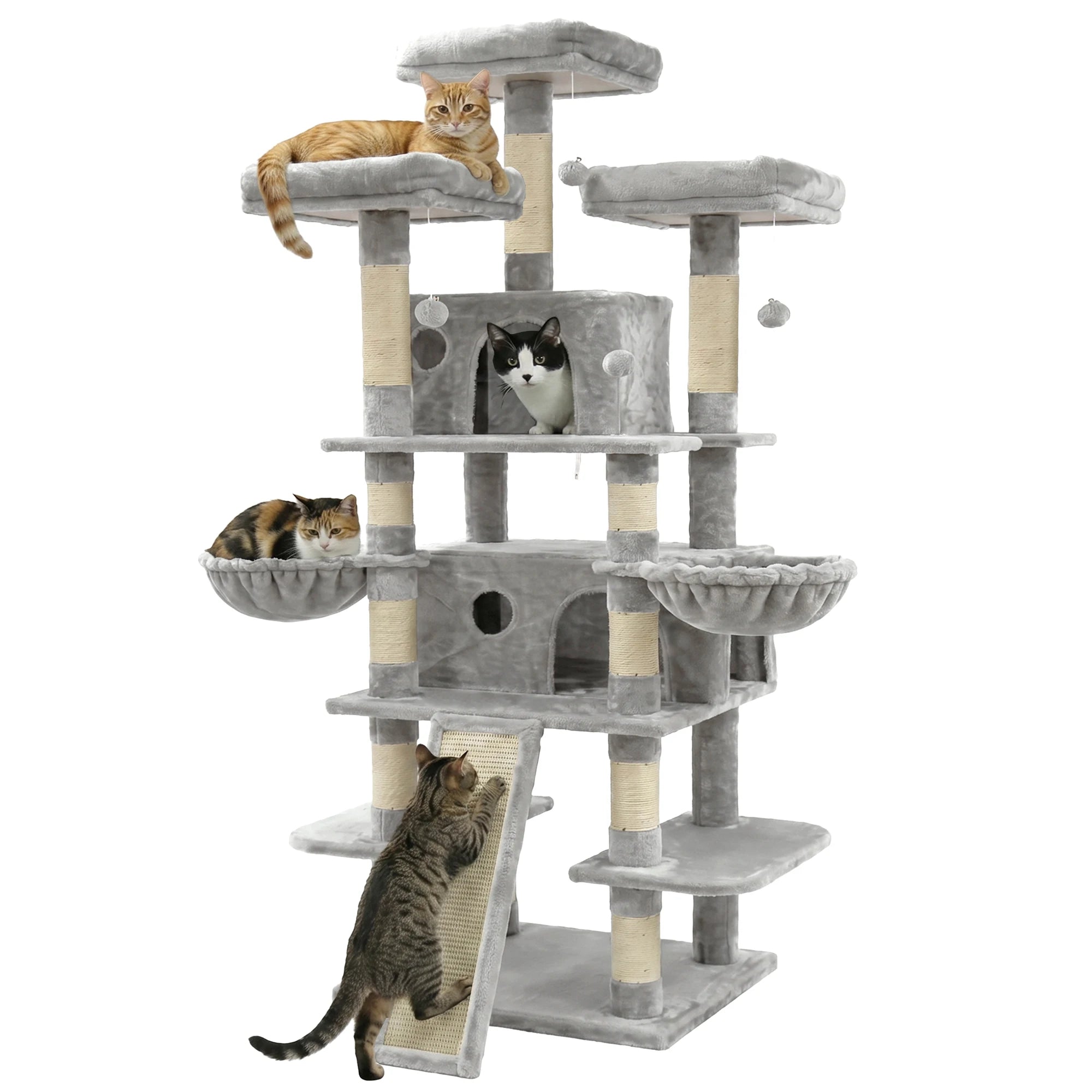 FOOWIN 173cm 68in Large Multi Level Cat Tree