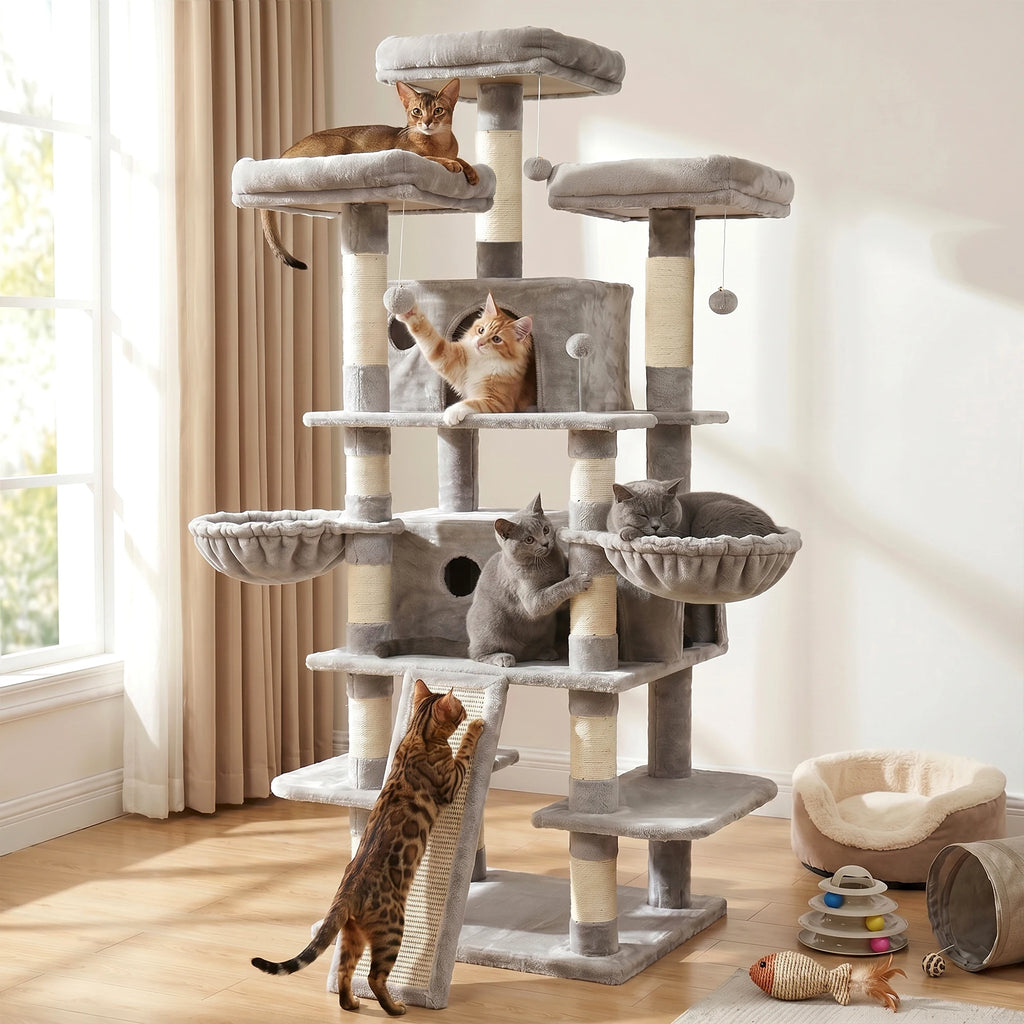 FOOWIN 173cm 68in Large Multi Level Cat Tree
