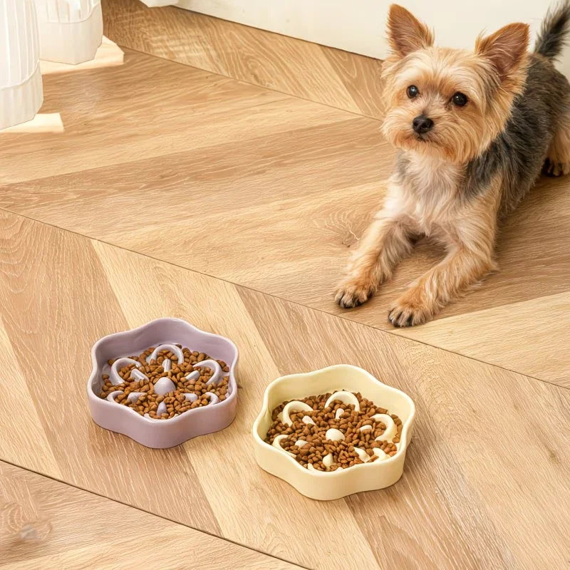 Cute Flower Shape Slow Feeder Bowl