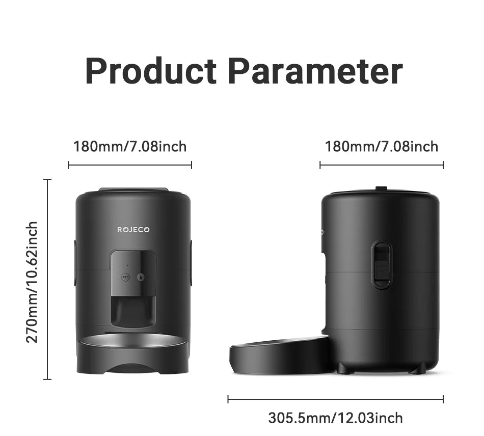 ROJECO 2L Automatic Pet Feeder Smart Cat Food Kibble Dispenser