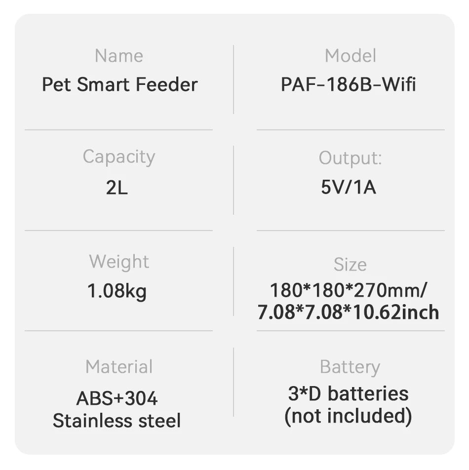 ROJECO 2L Automatic Pet Feeder Smart Cat Food Kibble Dispenser
