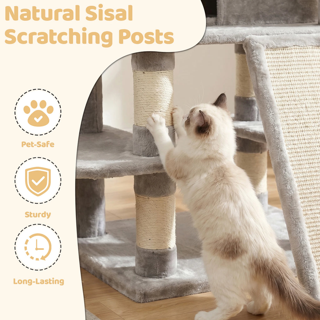FOOWIN 173cm 68in Large Multi Level Cat Tree