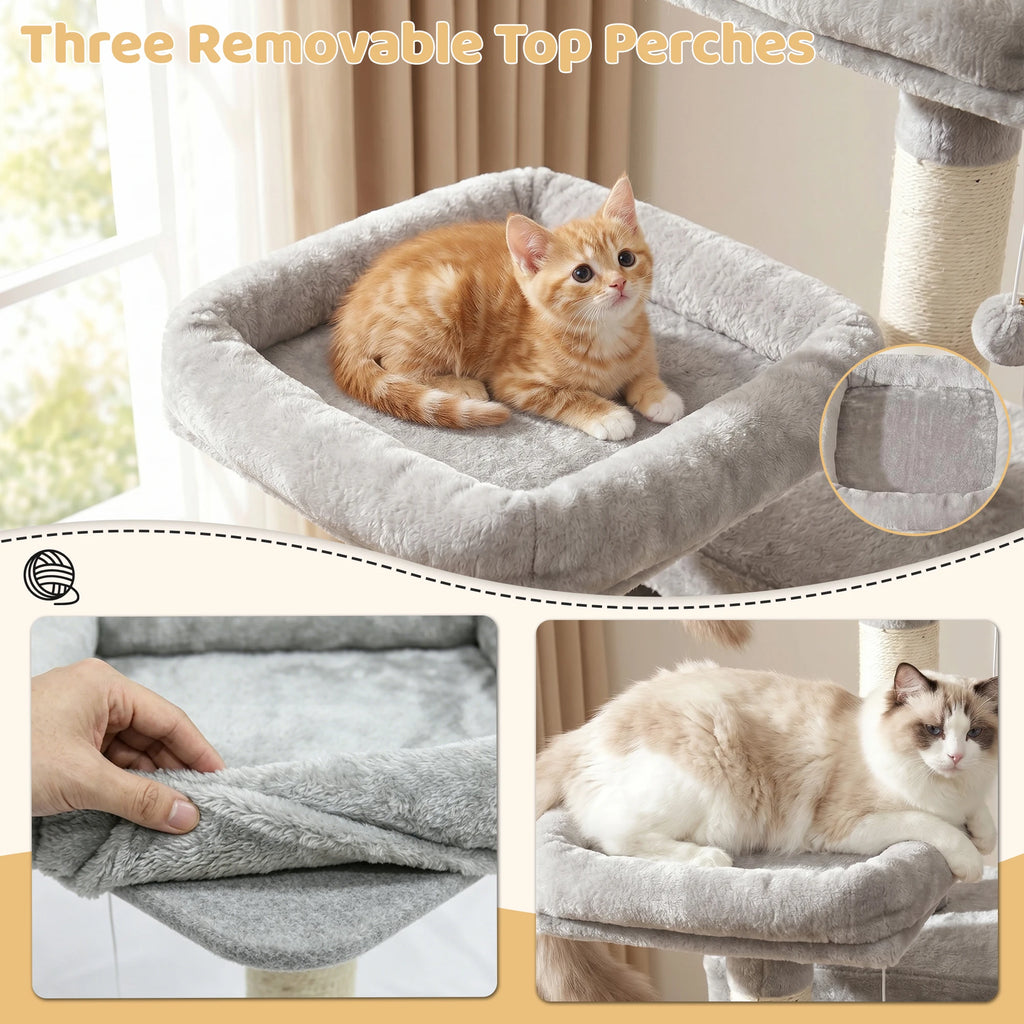 FOOWIN 173cm 68in Large Multi Level Cat Tree