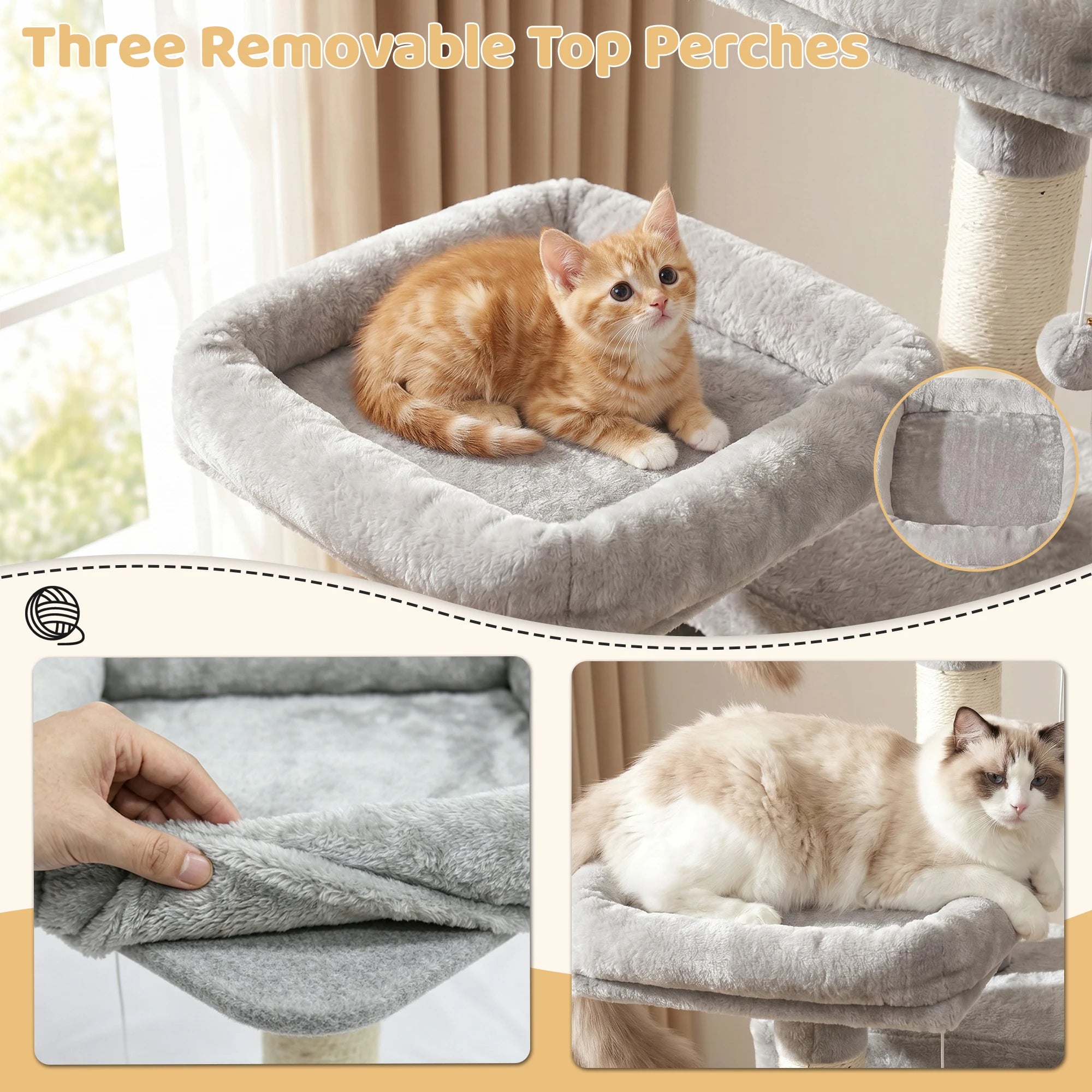 FOOWIN 173cm 68in Large Multi Level Cat Tree
